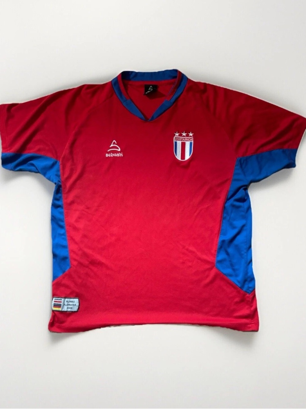 Sebasti Vintage 2006 Costa Rica Soccer Jersey Size Large
